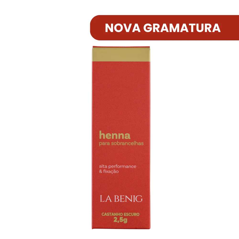 Kit La Benig Henna E Fixador Profissional Castanho Escuro 2,5g