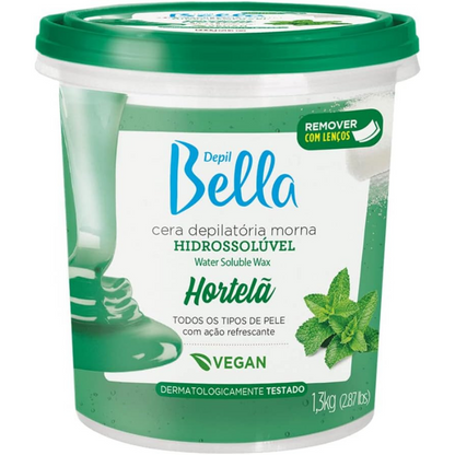 Cera Hidrossolúvel Hortelã Depil Bella 1,3kg
