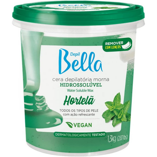 Cera Hidrossolúvel Hortelã Depil Bella 1,3kg