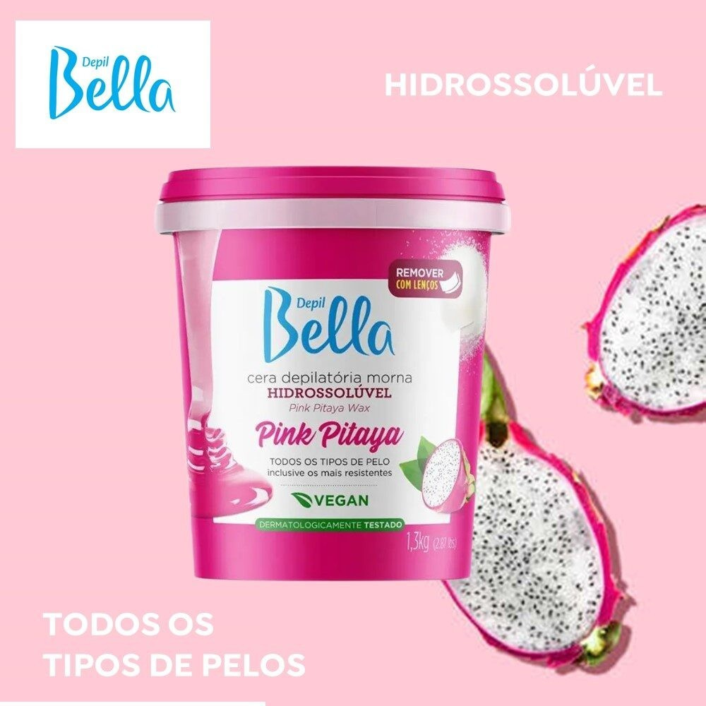 Cera Hidrossolúvel Pink Pitaya Depil Bella 1,3kg