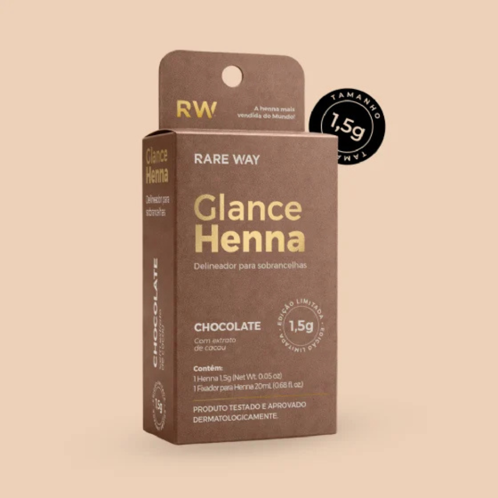 Kit 3 Hennas Glance Chocolate 1,5g  Rare Way