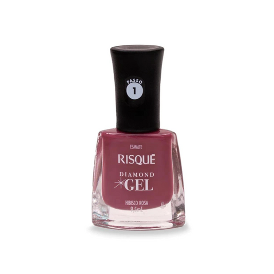Esmalte Risqué Diamond Efeito Gel Hibisco Rosa 9,5ml
