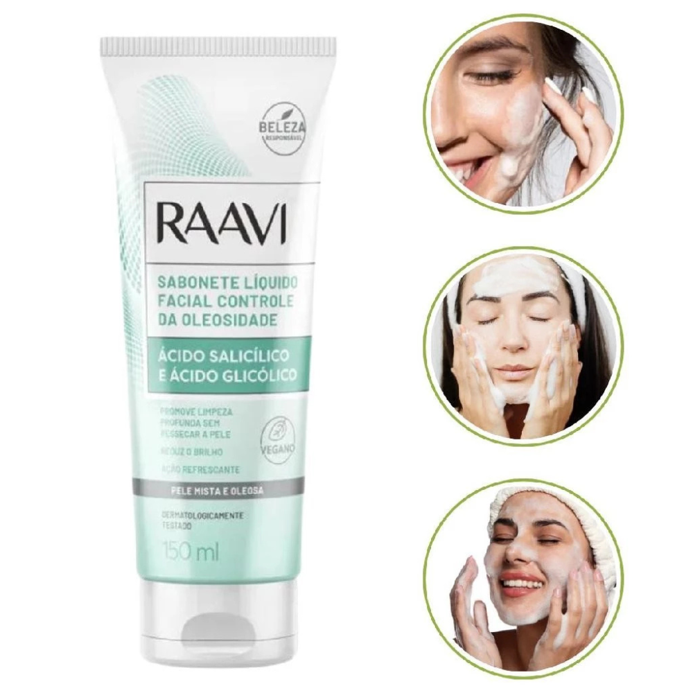 Sabonete Líquido Facial Controle Da Oleosidade Raavi 150ml