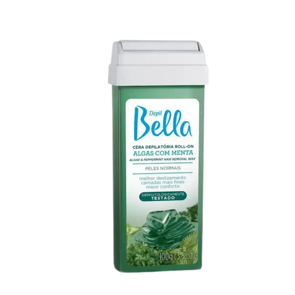 Kit 6 Refil Cera Depilatória Roll On Deo Algas Com Menta Depil Bella 100g