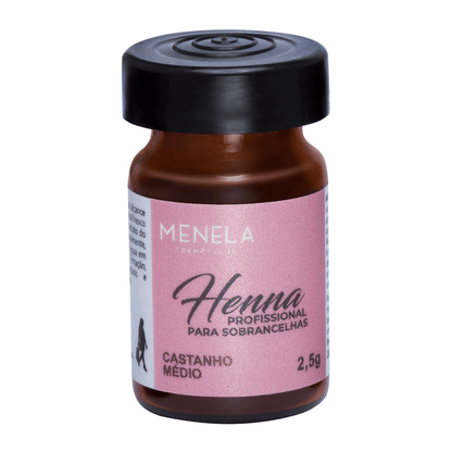 Kit Henna E Fixador Menela Castanho Médio 2,5g