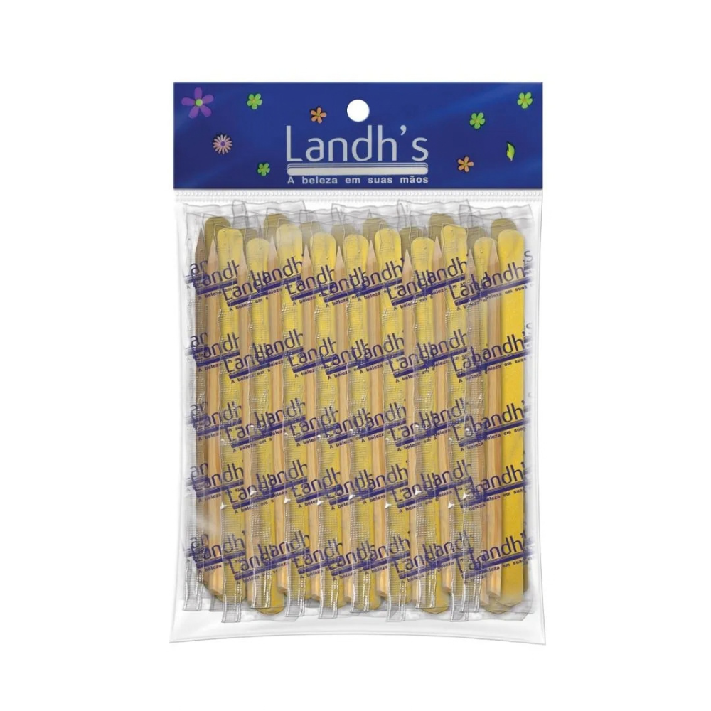 Kit 50 Lixas + 50 Palitos Descartáveis Landh's