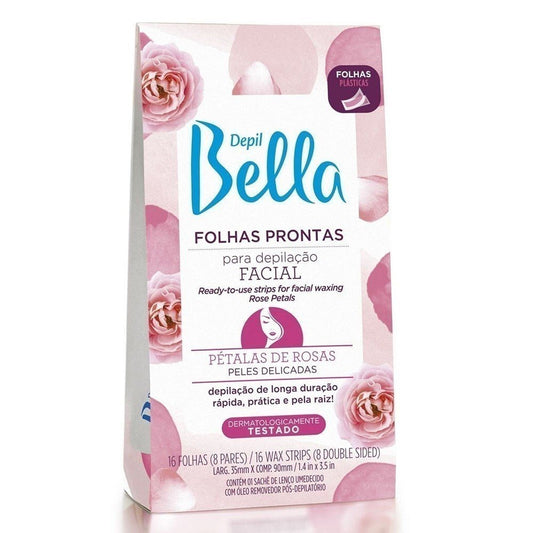 Cera Em Folhas Prontas Para Depilação Facial Pétalas de Rosas Depil Bella 16 folhas