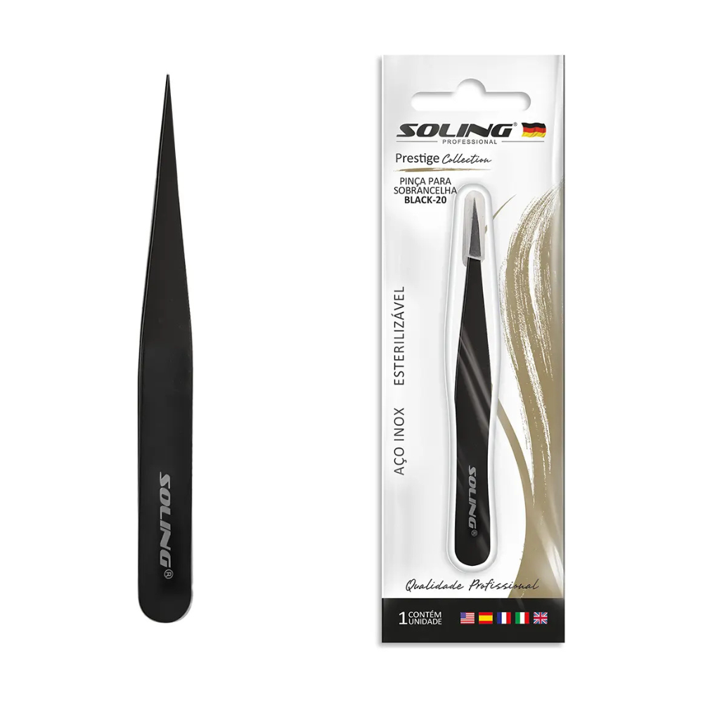 Pinça Prestige Blister Black 20 Soling Ref.363