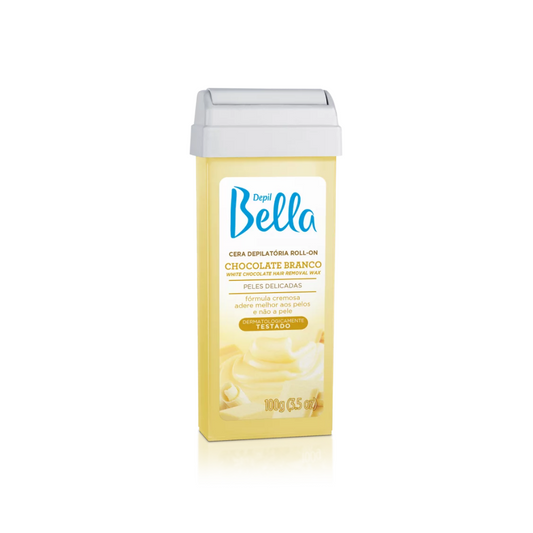 Refil Cera Depilatória Roll On Deo Chocolate Branco Depil Bella 100g