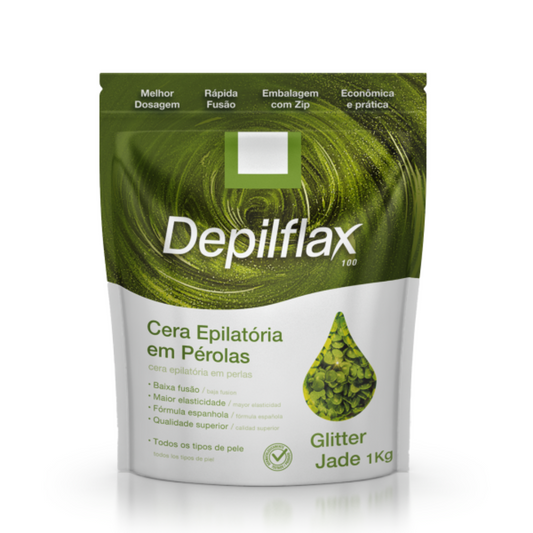 Cera Em Pérolas Glitter Jade Depilflax 1kg