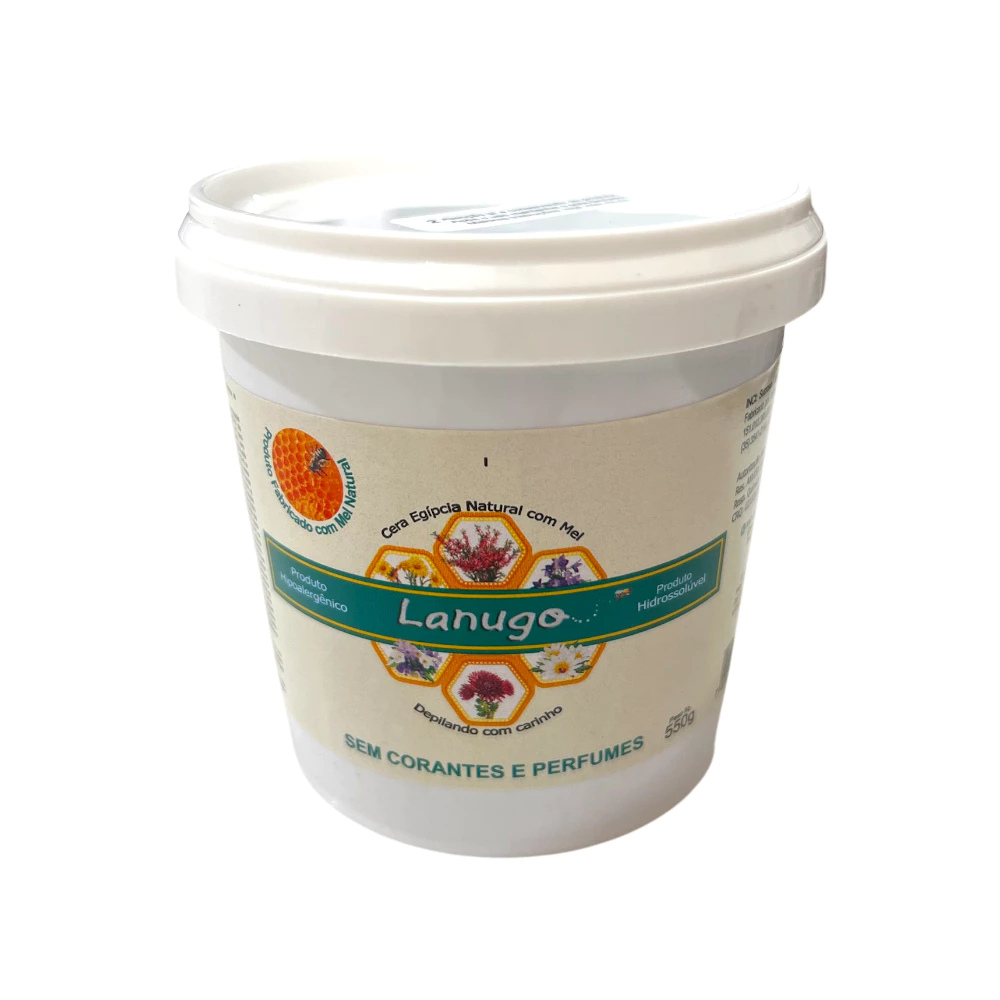 Cera Depilatória Egípcia Natural Mel Lanugo 550g