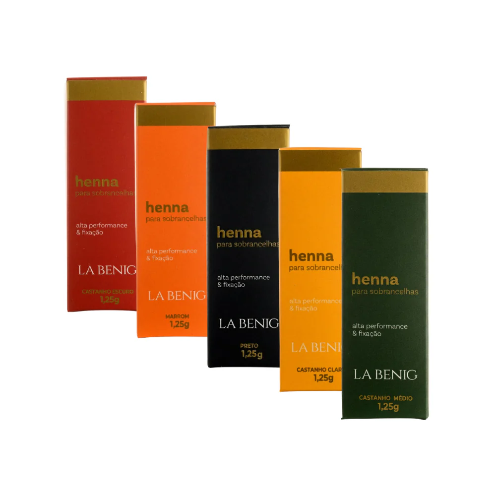 Kit La Benig Henna E Fixador Profissional Marrom 1,25g
