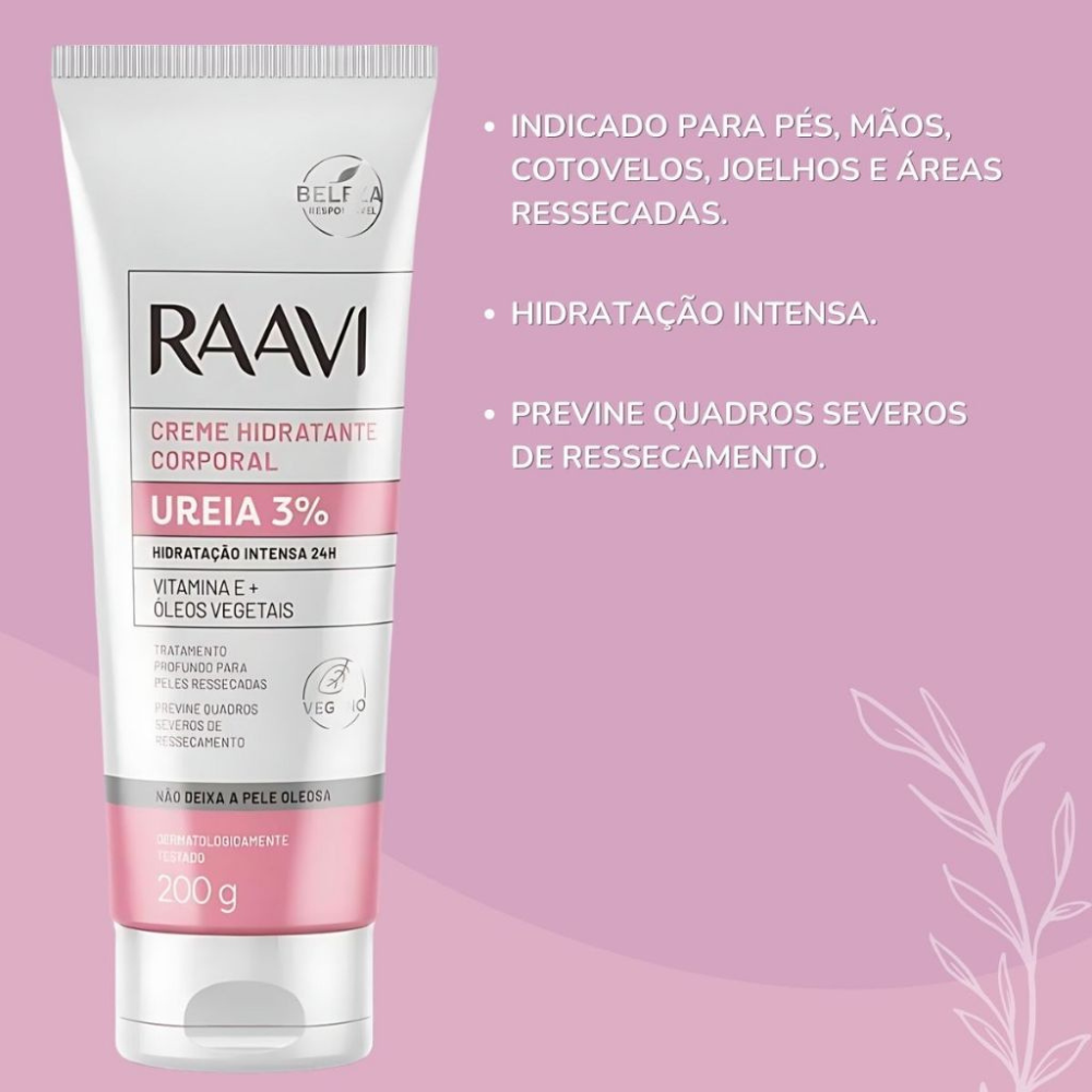 Creme Hidratante Ureia 3% Raavi 200g