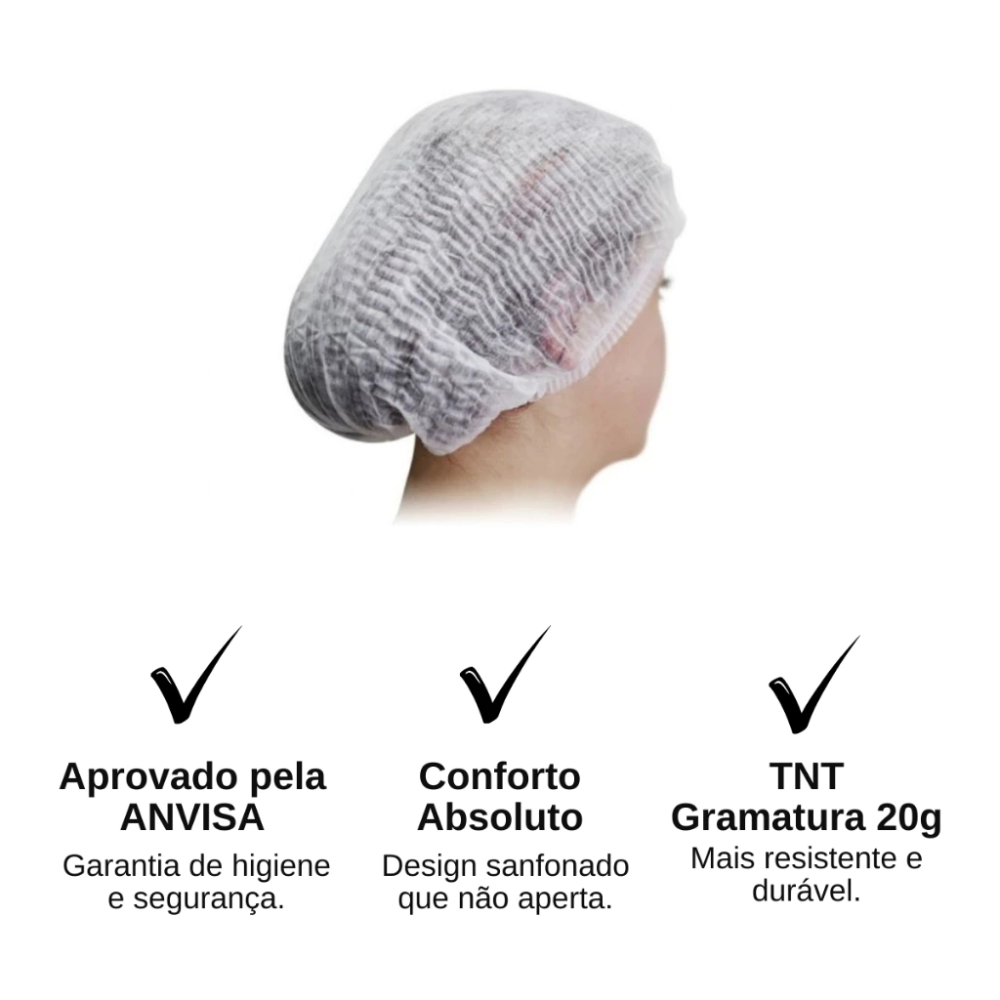 Touca em TNT Descartável Sanfonada Ntflex