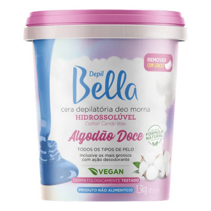 Cera Hidrossolúvel Algodão Doce Depil Bella 1,3kg