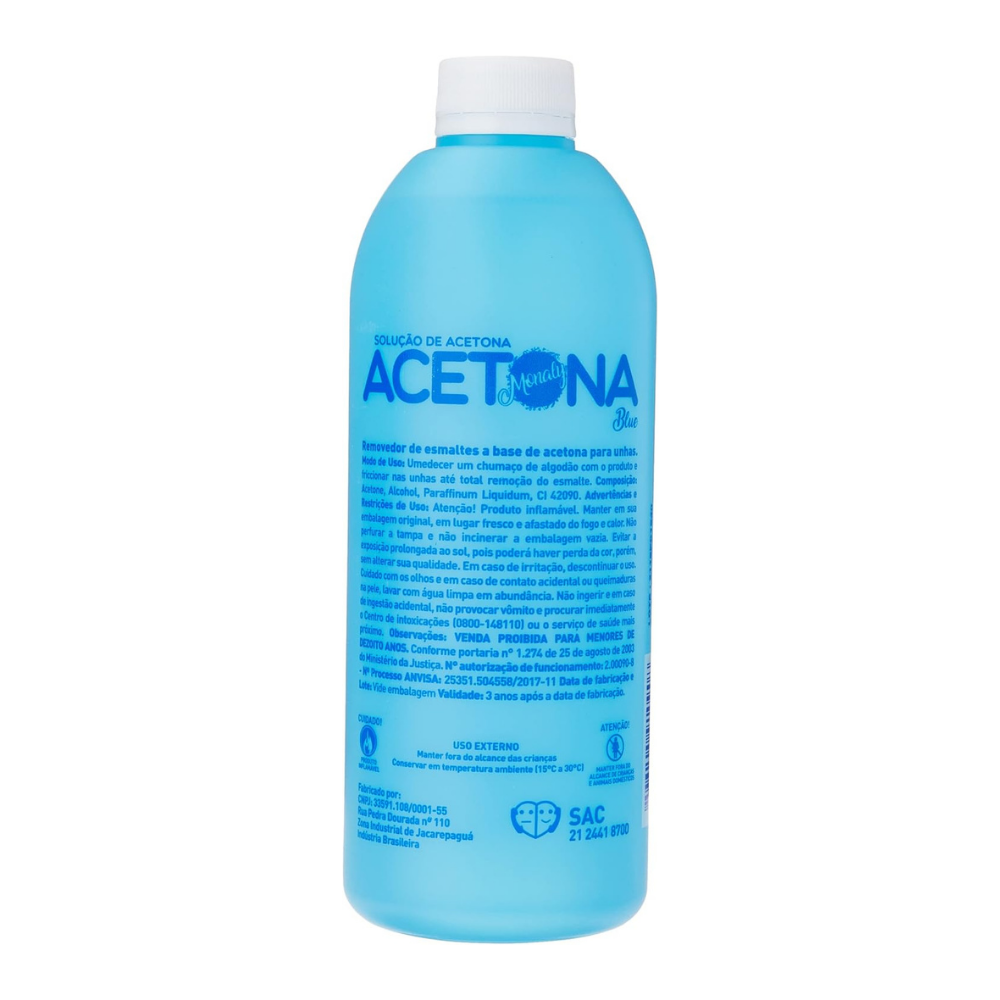 Removedor De Esmalte a Base Acetona Monaly Blue 500ml