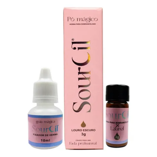 Kit Henna Sourcil Louro Escuro 3g E Fixador 10ml