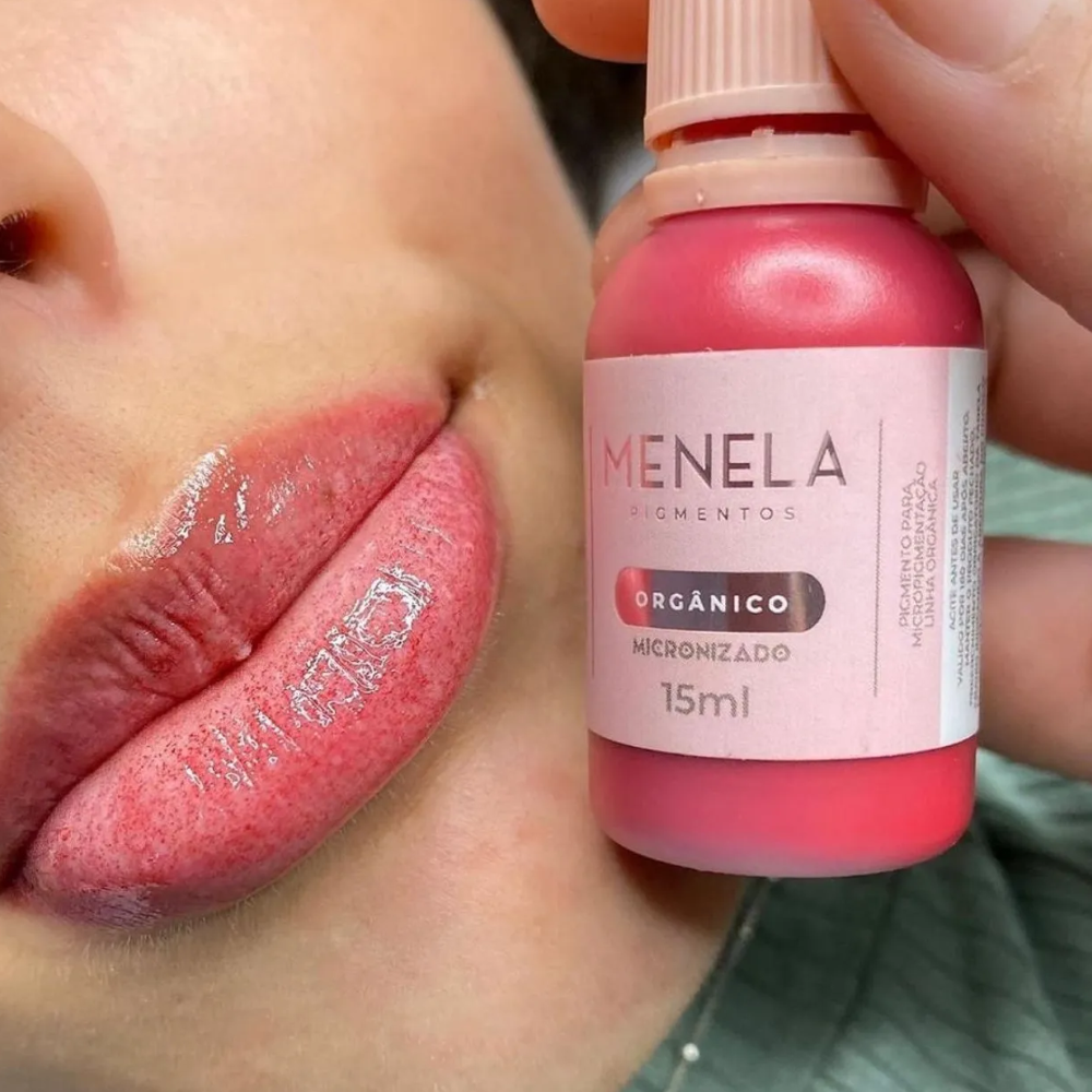 Pigmento Menela Miss Cherrie Vermelho Intenso Orgânico Micropigmentação Labial 3ml