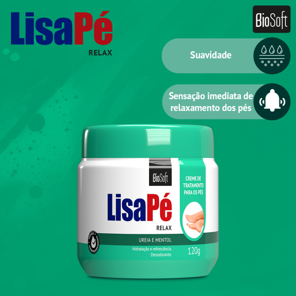 Creme Hidratante Relax Lisa Pé Biosoft 120g