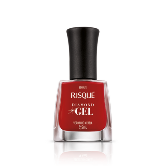 Esmalte Risqué Diamond Efeito Gel Vermelho Cereja 9,5ml
