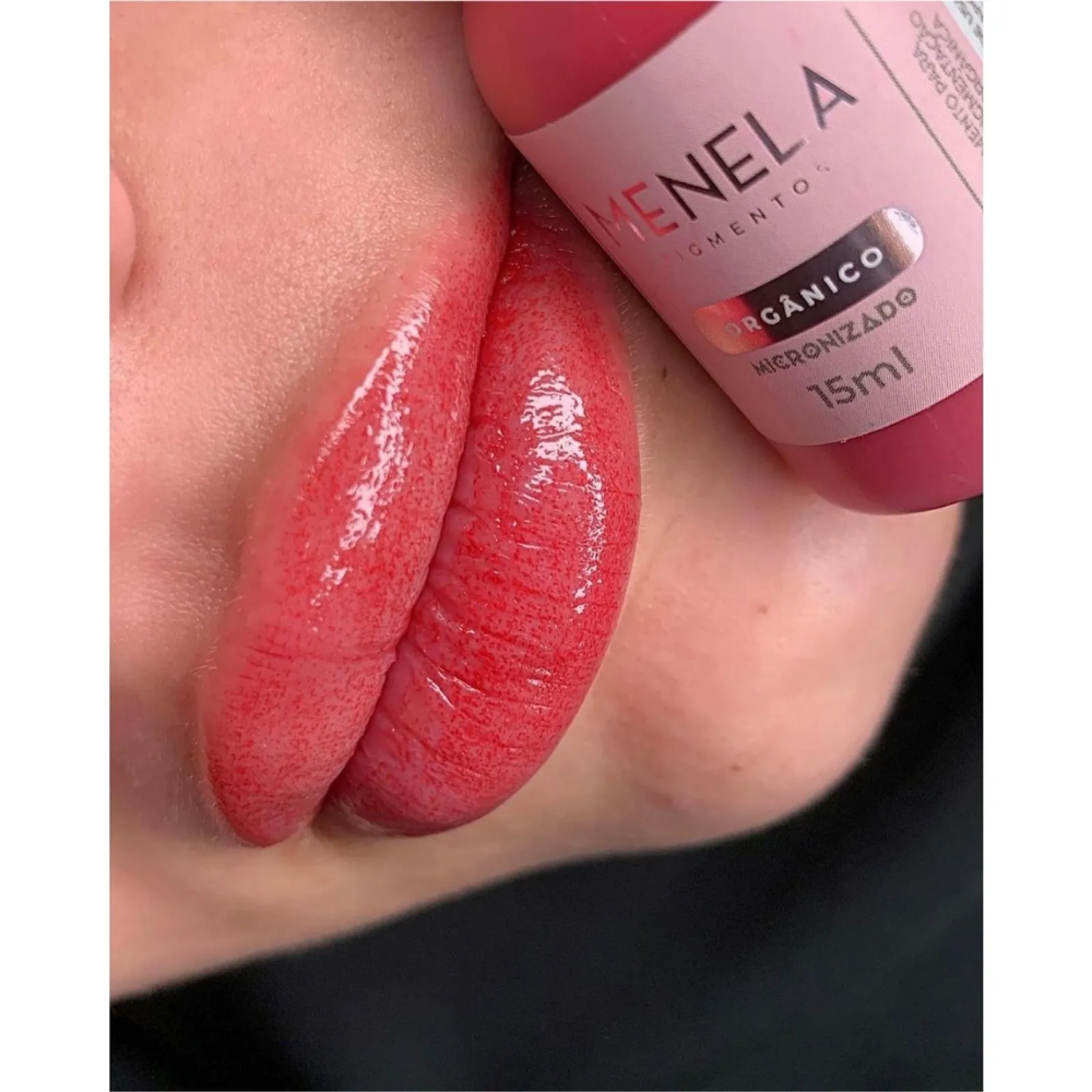 Pigmento Menela Miss Cherrie Vermelho Intenso Orgânico Micropigmentação Labial 3ml