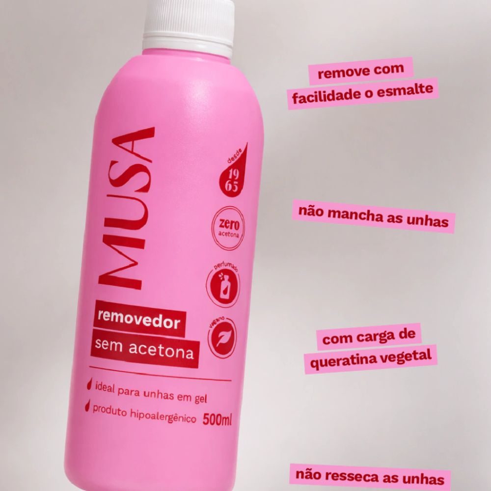 Removedor De Esmalte Sem Acetona Musa 500ml