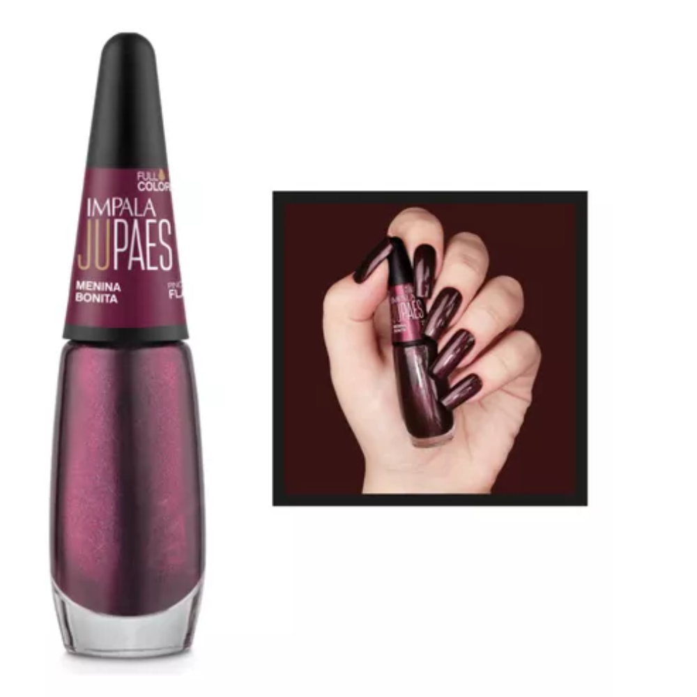 Esmalte Impala Cremoso Ju Paes Menina Bonita 7,5ml - Vinho - Ju Paes