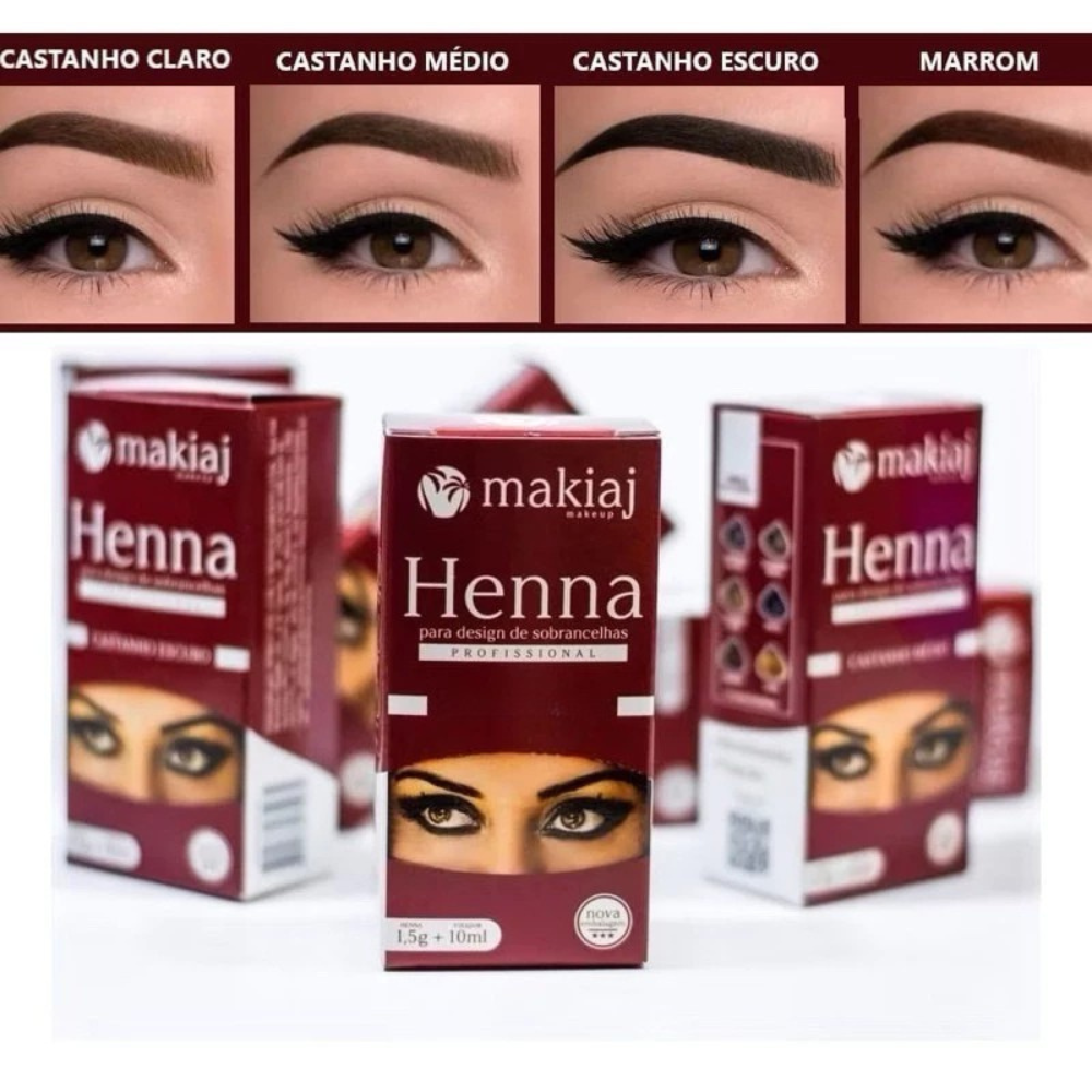 Kit Henna E Fixador Makiaj 1,5g Marrom