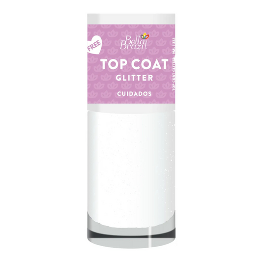 Esmalte Bella Brazil Cuidados 323 Top Coat Glitter