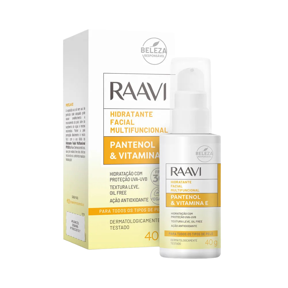 Hidratante Facial Com Proteção Fps 30 Multifuncional Raavi 40g