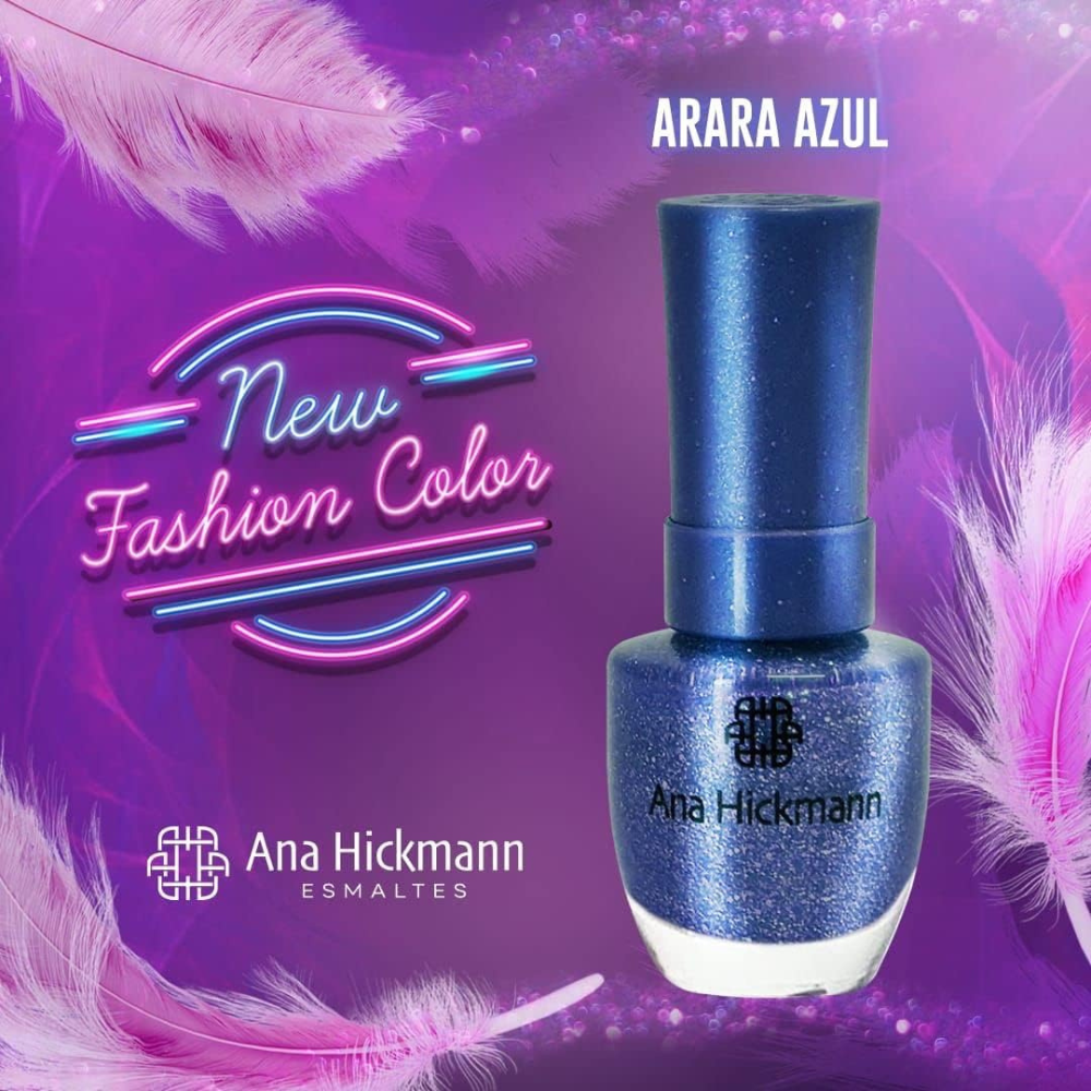 Esmalte Ana Hickmann Glitter Arara Azul 9ml