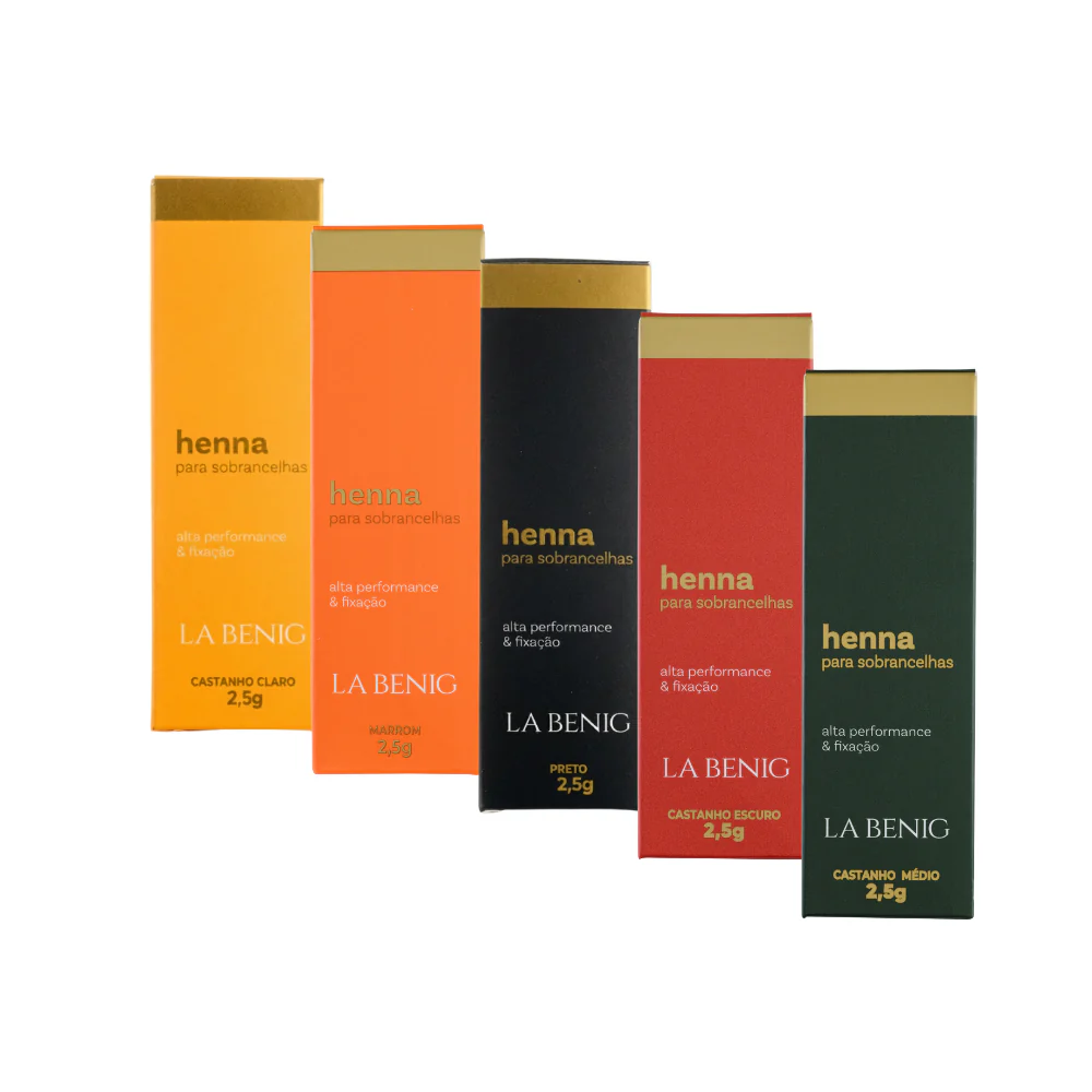 Kit La Benig Henna E Fixador Profissional Preto 2,5g