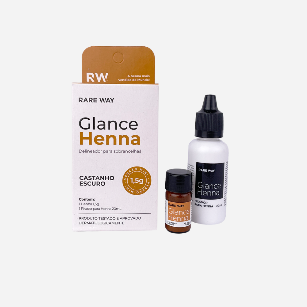 Kit 3 Hennas Glance Castanho Escuro 1,5g  Rare Way
