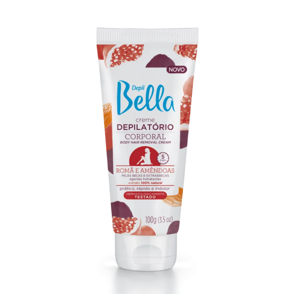 Creme Depilatório Corporal De Romã E Amêndoas Depil Bella 100g