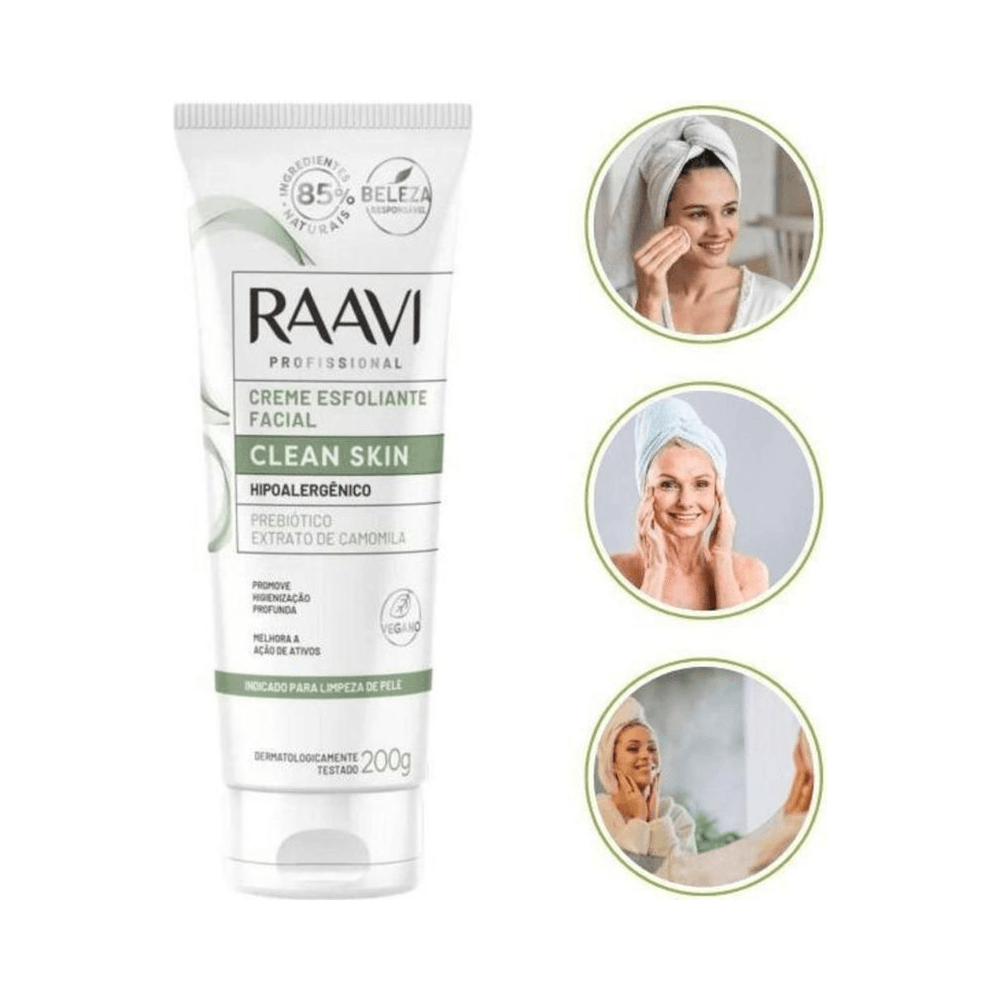 Creme Esfoliante Facial Clean Skin Raavi 200g