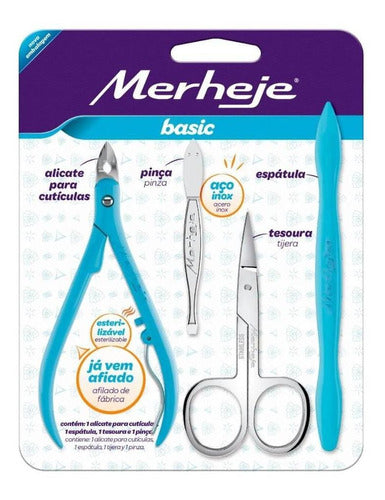 Kit Alicate, Pinça, Tesoura e Espátula Merheje