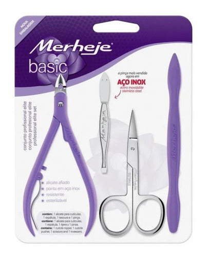 Kit Alicate, Pinça, Tesoura e Espátula Merheje