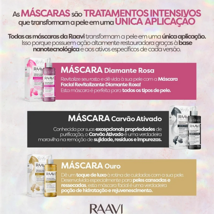 Máscara Facial Rejuvenescedora Ouro Raavi 110g