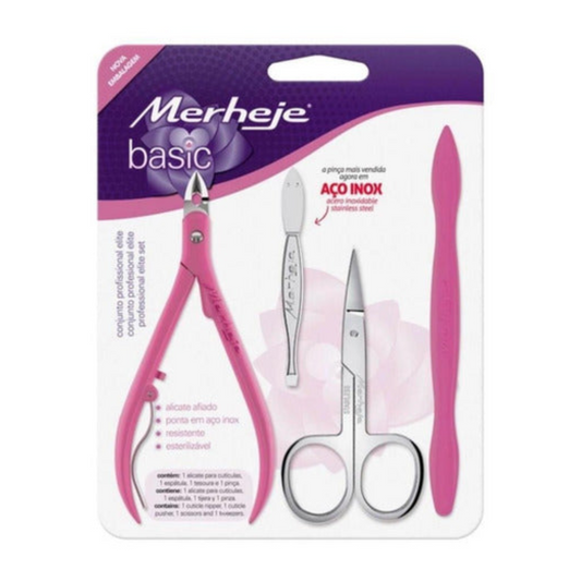 Kit Alicate, Pinça, Tesoura e Espátula Merheje