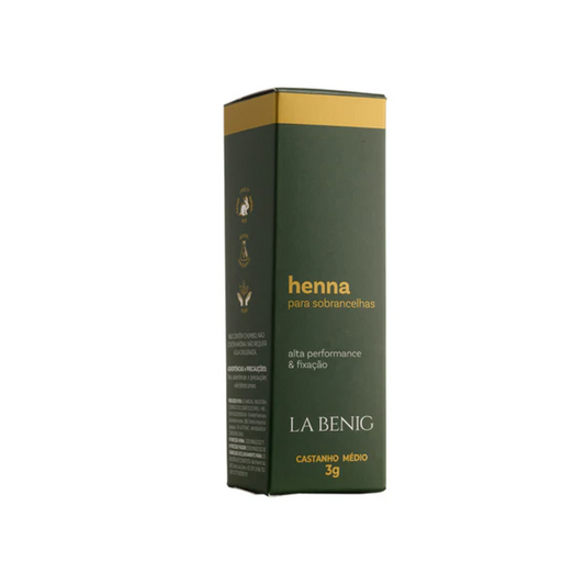 Kit La Benig Henna E Fixador Profissional 3g Castanho Médio
