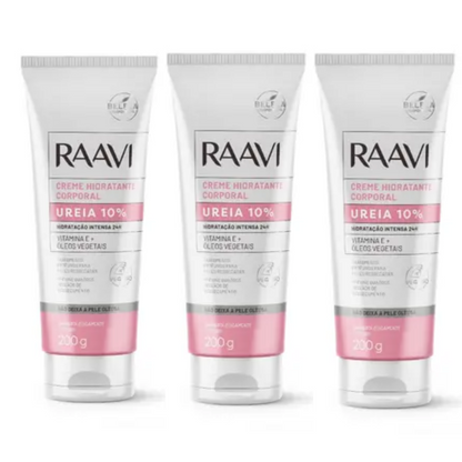 Kit Com 3 Creme Hidratante Ureia 10% Raavi 200g