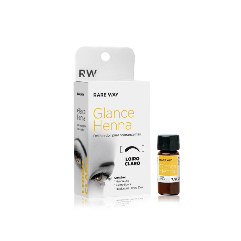 Kit 3 Hennas Glance Loiro Claro 3,5g  Rare Way