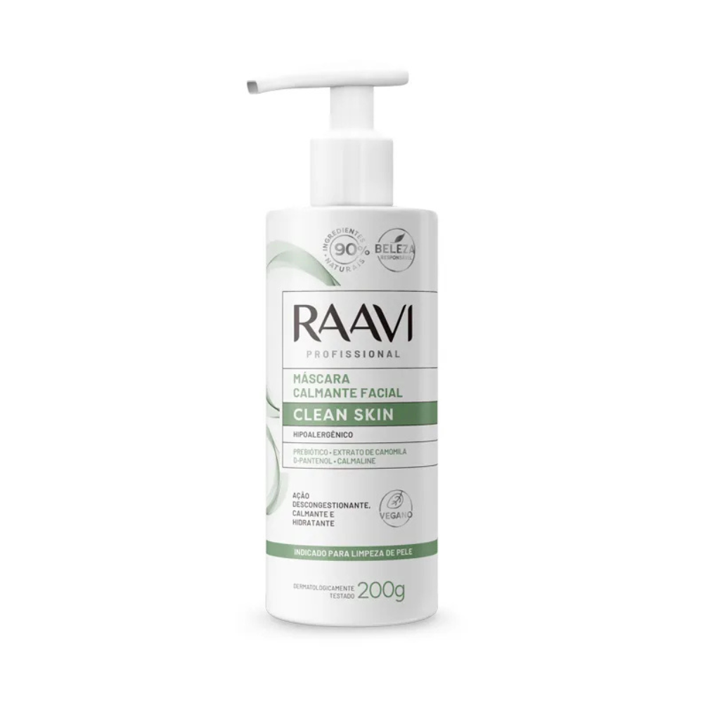 Máscara Calmante Facial Clean Skin Raavi 200g
