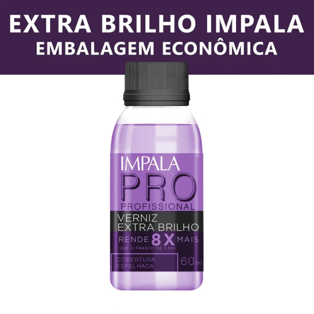 Esmalte Impala Verniz Extra Brilho Cobertura Espelhada 60ml