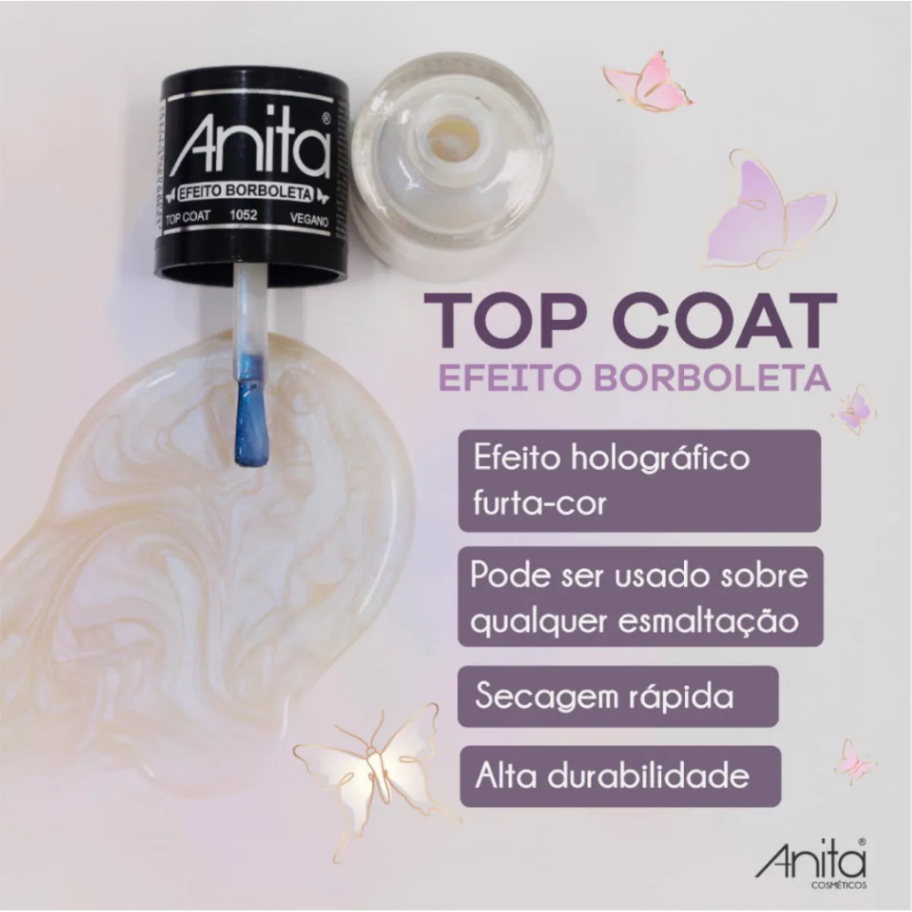 Top Coat Anita Efeito Borboleta 10ml