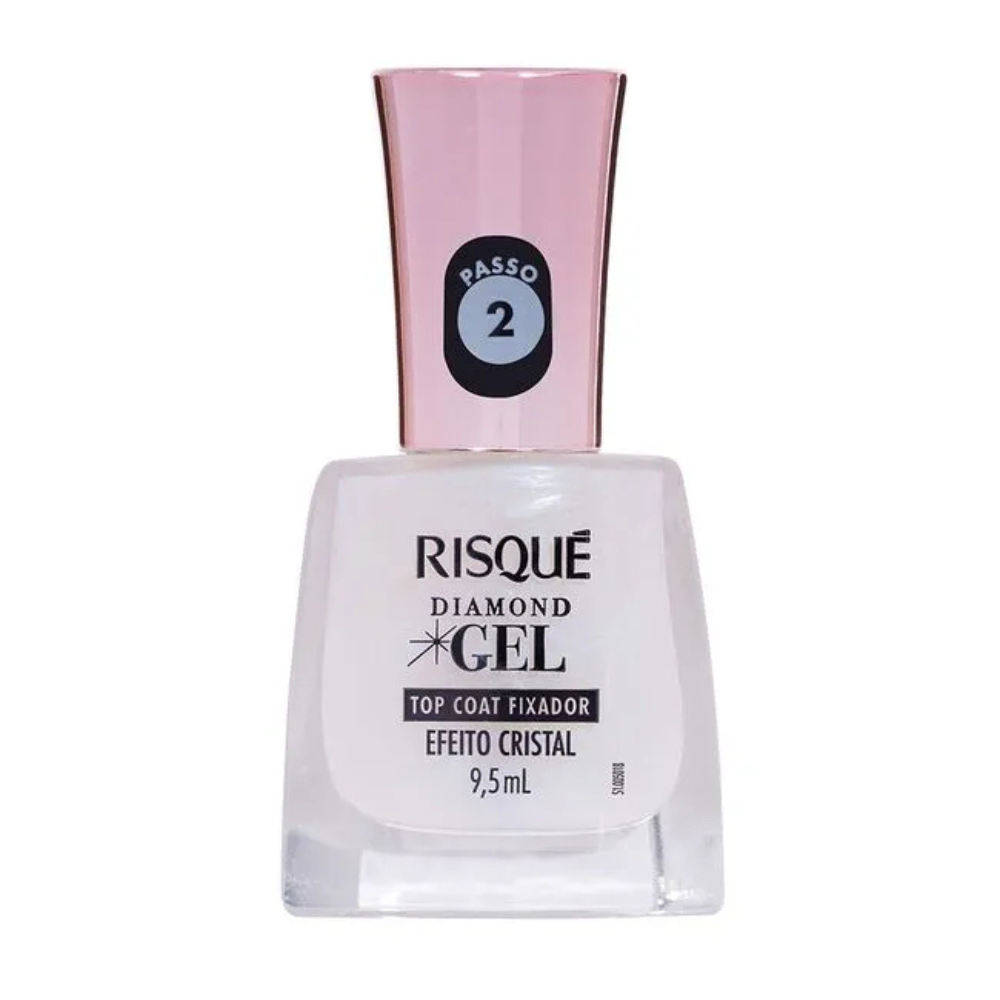 Esmalte Risque Top Coat Fixador Efeito Cristal Diamond Efeito Gel 9,5ml