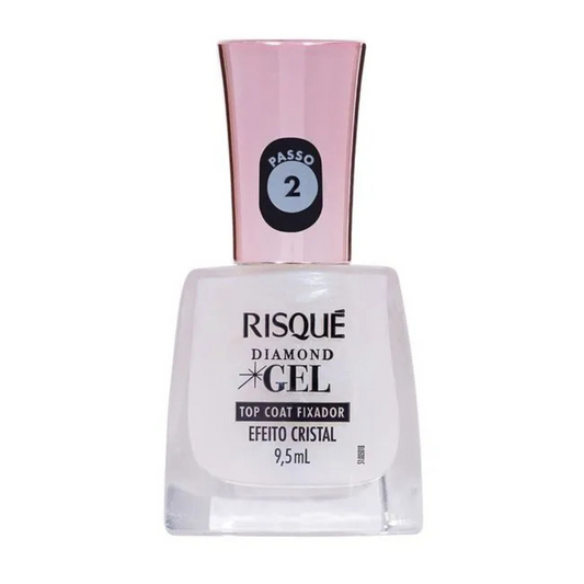 Esmalte Risque Top Coat Fixador Efeito Cristal Diamond Efeito Gel 9,5ml