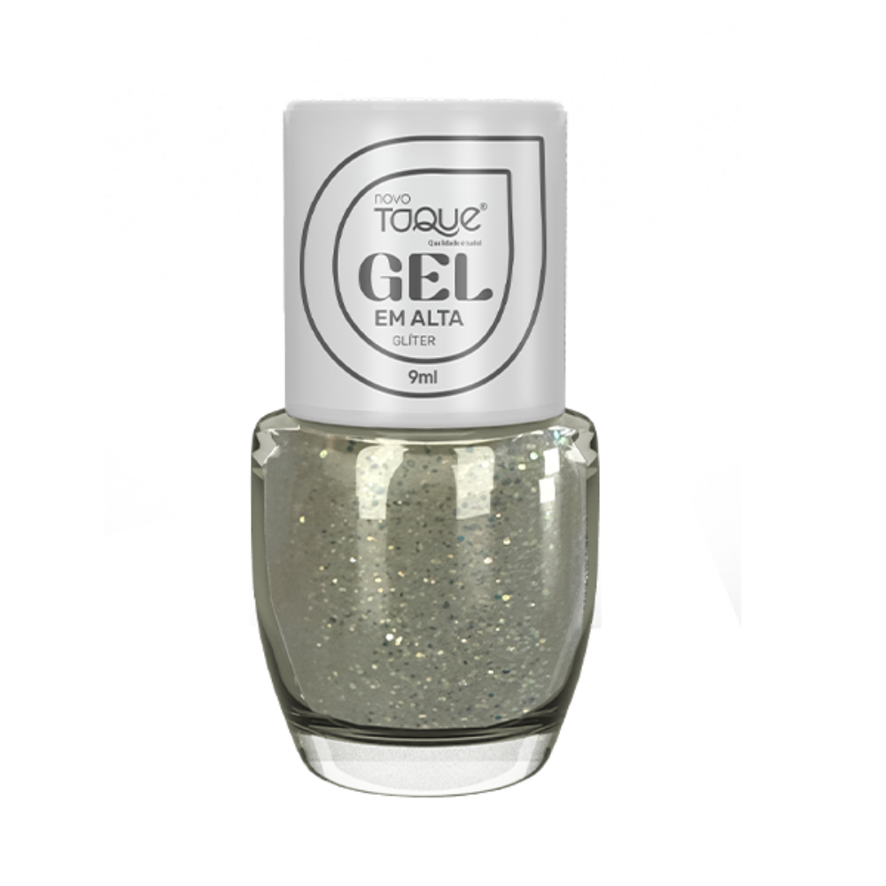 Esmalte Novo Toque Glitter Efeito Gel Em Alta 9ml