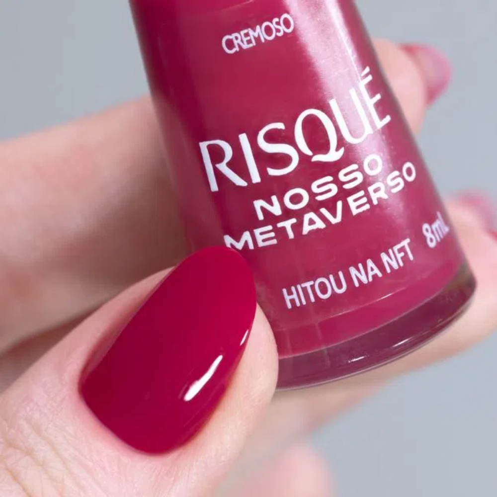 Esmalte Risqué Cremoso Hitou Na NFT 8ml - Rosa - Nosso Metaverso