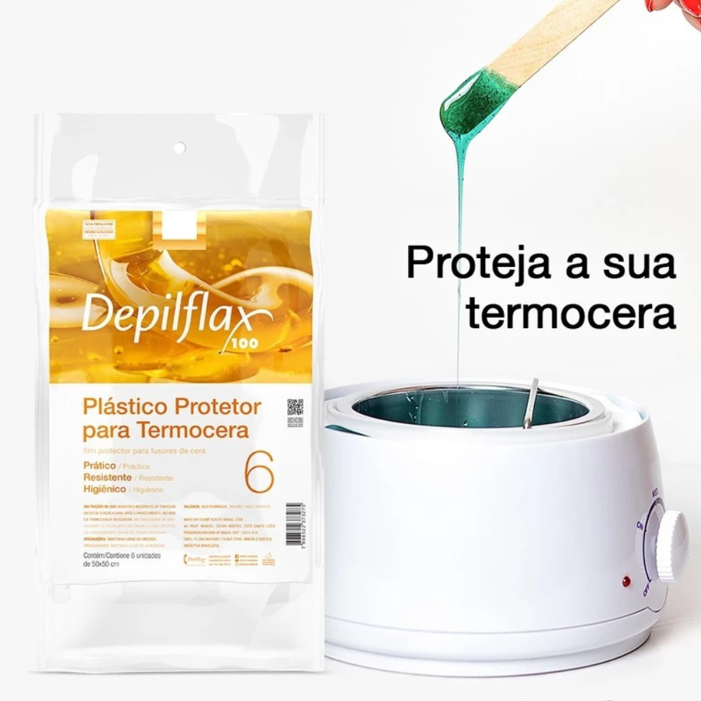 Protetor Plástico Para Termocera Depilflax 6 Unidades